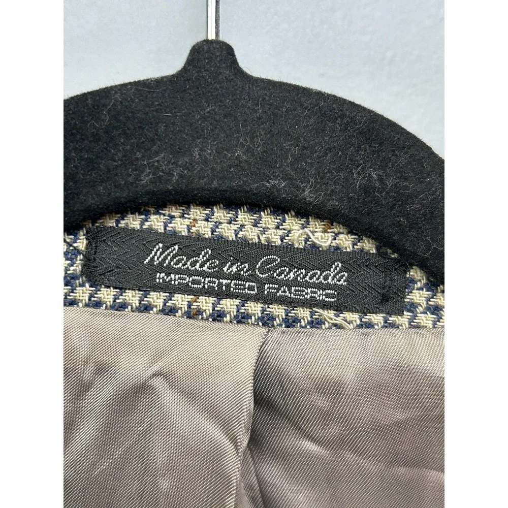 Chaps Ralph Lauren Blazer Mens 42R Brown Silk Wool Houndstooth Sport Coat Canada